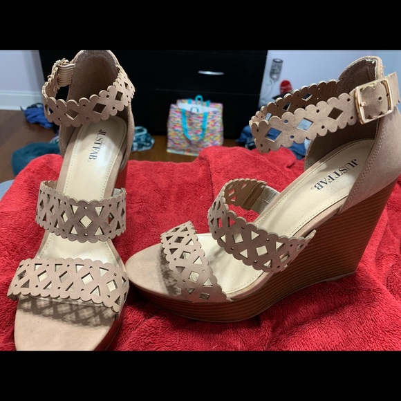 justfab nude wedges - Picture 2 of 4